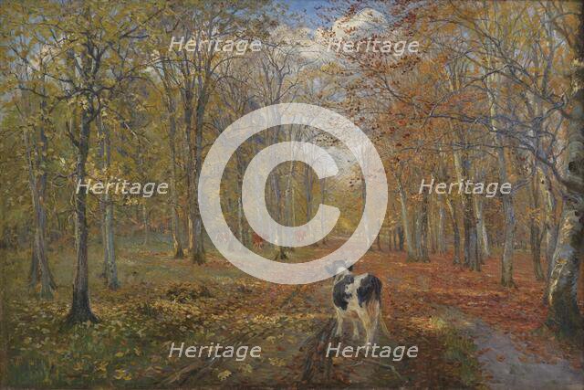 A road in Dyrehaven, autumn, 1889. Creator: Theodor Esbern Philipsen.