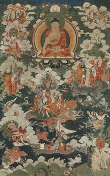 Buddha Shakyamuni and the Eighteen Arhats, 18th century. Creator: Anon.