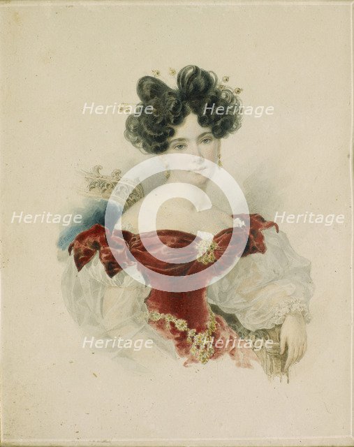 Portrait of Princess Natalia Viktorovna Kochubey, née Kochubey (1800-1854), 1830s. Artist: Briullov, Alexander Pavlovich (1798-1877)
