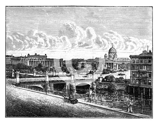 The Palace Bridge and Pleasure Garden, Berlin, Germany. Artist: Unknown