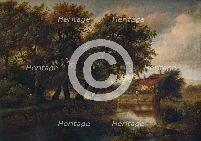 'Old Cottages on the Brent, looking towards Harrow', 1830. Artist: Patrick Nasmyth.