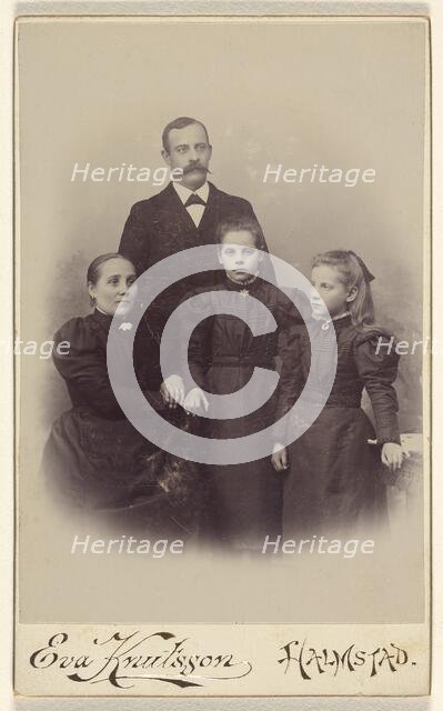 Family portrait: mother, father, and two daughters, 1895-1912. Creator: Eva Knutsson.
