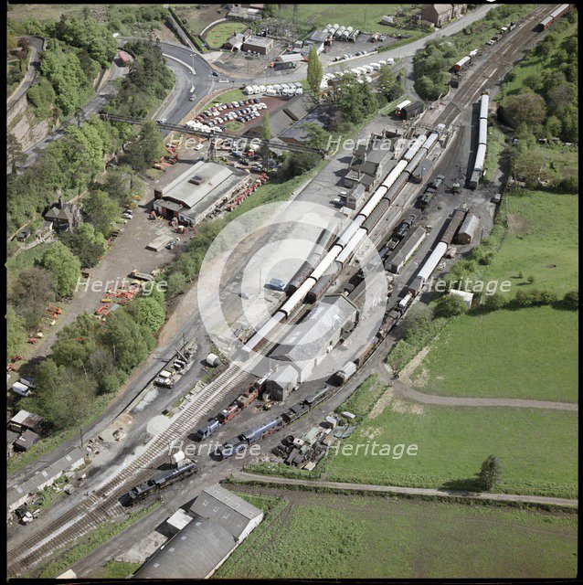 Steam trains at Bridgnorth Station on the private Severn Valley Railway, Shropshire, 1972. Creator: Aerofilms.