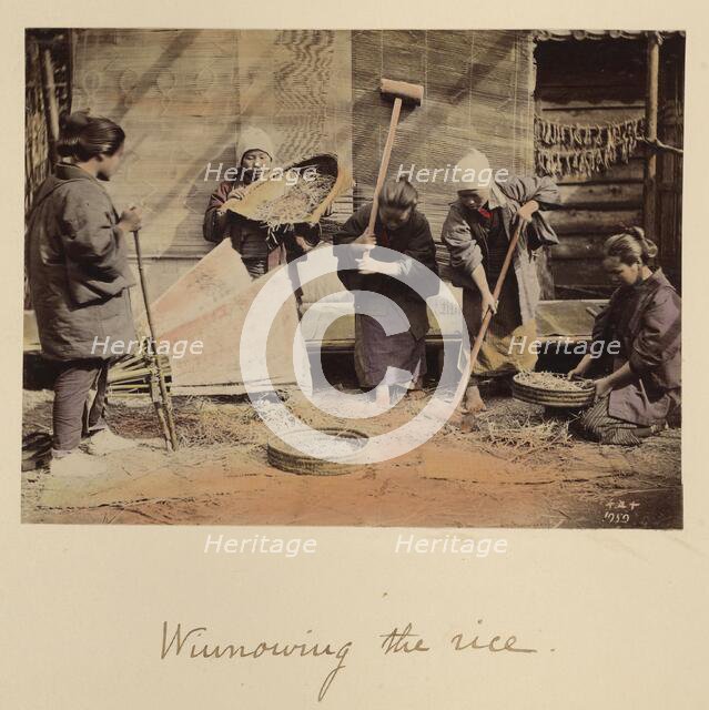 Winnowing the rice, about 1873-1883. Creator: Shinichi Suzuki I.