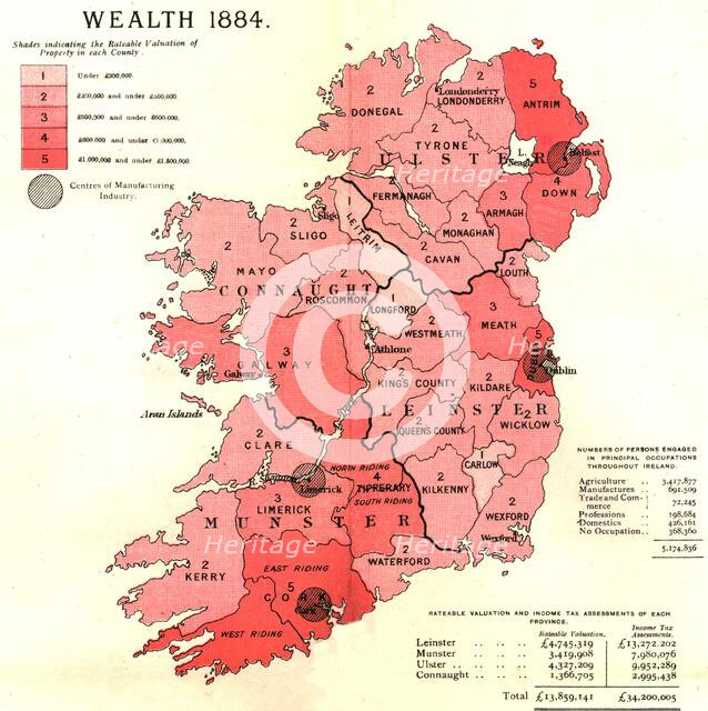 'The Graphic Statistical Maps of Ireland; Wealth 1884', 1886.  Creator: Unknown.