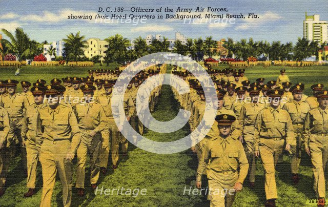 Officers of the Army Air Forces, Miami Beach, Florida, USA, 1942. Artist: Unknown