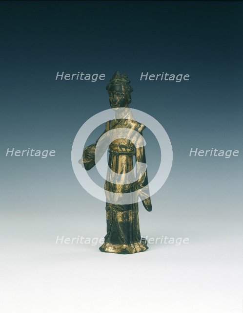 Gilt bronze figure of a woman, Jin or Yuan dynasty, China, 13th century. Artist: Unknown