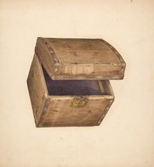 Hat Box - Wood, c. 1940. Creator: Gerald Scalise.