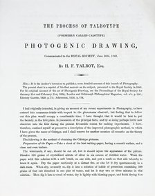 The Process of Talbotype (formerly called Calotype) Photogenic Drawing, Communicated..., 1841. Creator: William Henry Fox Talbot.