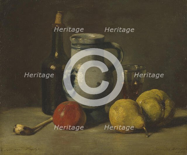 Still Life with a grey Jug, 1862. Creator: Jules Dupré.