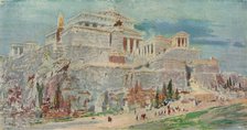 'The Acropolis, Athens, after the Roman Restoration', c1923.  Artist: William Walcot.