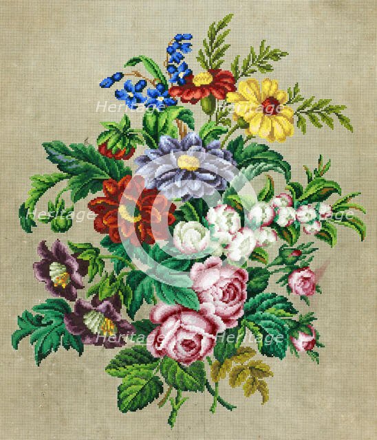 Needlework pattern, 1800-1900. Creator: A Nicolai.