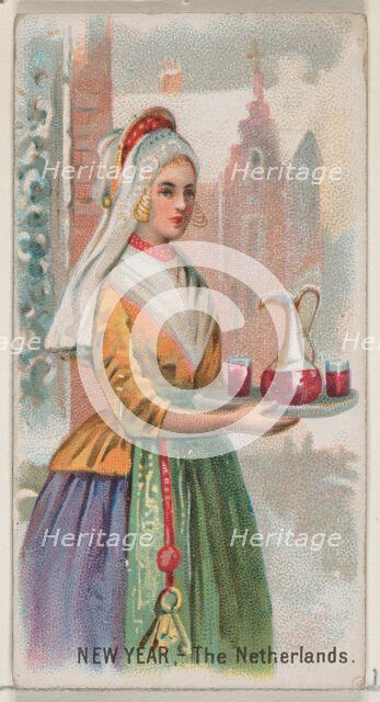 New Year, The Netherlands, from the Holidays series (N80) for Duke brand cigarettes, 1890., 1890. Creator: George S. Harris & Sons.