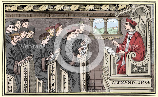 A schoolhouse, 16th century (1849).  Artist: Unknown.