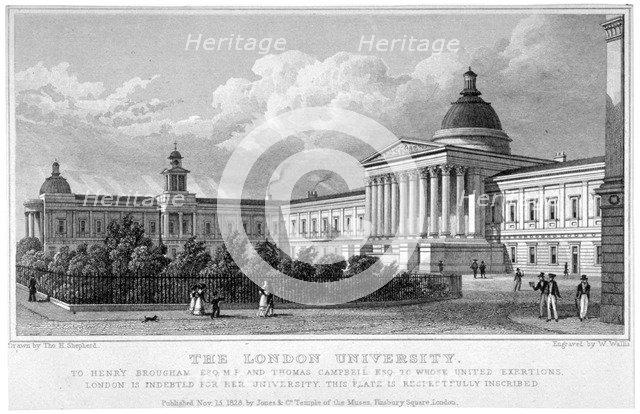 University College, Gower Street, London, 1828. Artist: W Wallis