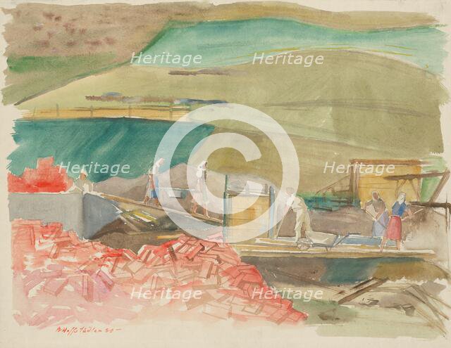 Poultry farm in Liptovsky Mikulas, 1950. Creator: Bedrich Hoffstädter.