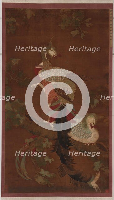 Pair of Phoenixes on a Paulownia Tree, Ming dynasty, 16th century. Creator: Unknown.