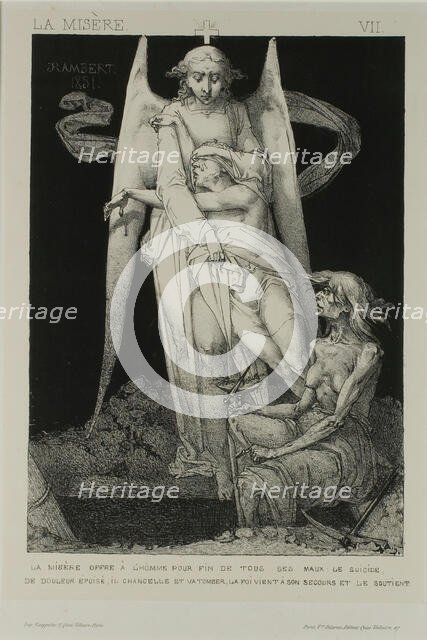 Plate Seven from Misery, 1851. Creator: Charles Rambert.