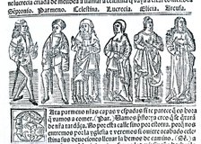 Tragicomedy of Calixto and Melibea, known as 'La Celestina' by Fernando de Rojas, printed in Burg…