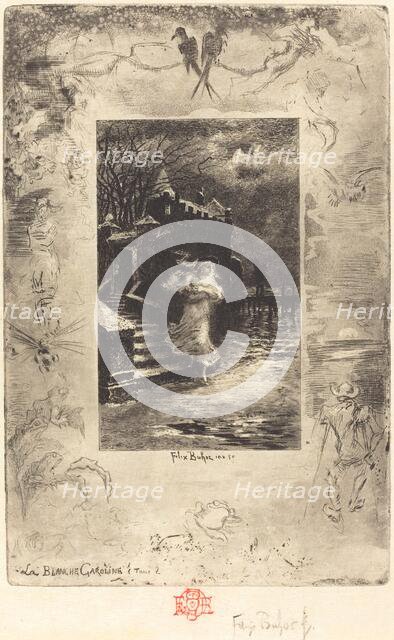 La Blanche Caroline (Pale Caroline), 1879/1880. Creator: Felix Hilaire Buhot.