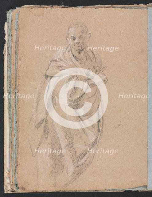 Verona Sketchbook: Standing monk (page 52), 1760. Creator: Francesco Lorenzi (Italian, 1723-1787).