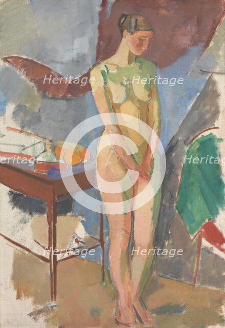Standing Female Nude, 1918-1920. Creator: Karl Isakson.