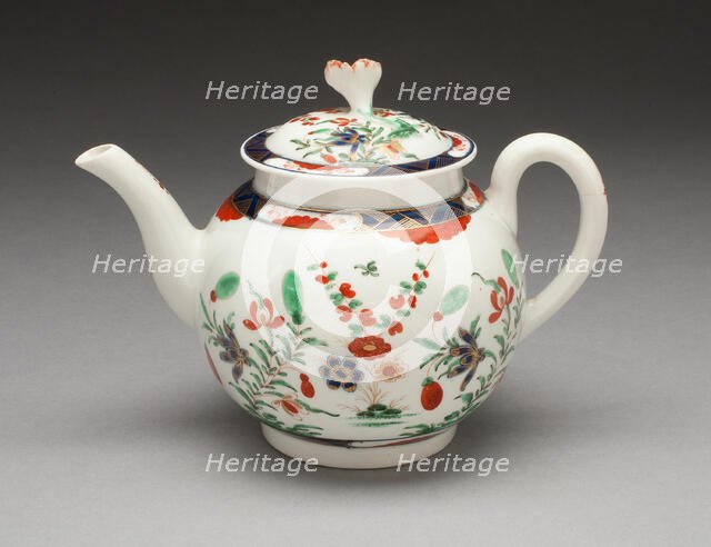 Teapot, Worcester, c. 1770. Creator: Royal Worcester.