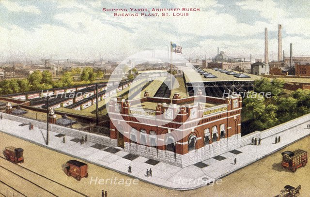 Shipping yards, Anheuser-Busch brewing plant, St, Louis, Missouri, USA, 1910. Artist: Unknown