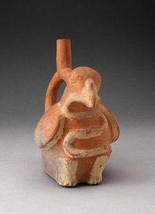 Handle Spout Vessel in Form of a Bird Eating a Snake, 100 B.C./A.D. 500. Creator: Unknown.