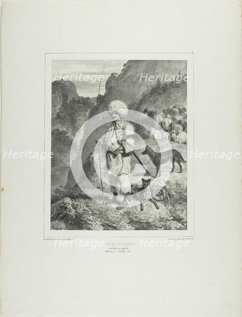 Bannat Shepherd, Left Bank of the Danube, 1838. Creator: Auguste Raffet.