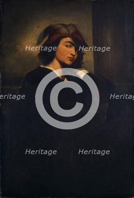 Self-portrait, 1847. Creator: Feuerbach; Anselm (1829-1880).