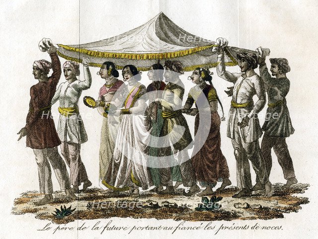 'Indian wedding procession', c19th century. Artist: Unknown