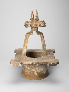 Wellhead with Roosters, Han dynasty (206 B.C.-A.D. 220), 1st century B.C./A.D. Creator: Unknown.