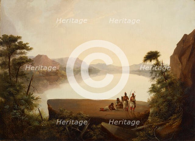Landscape with Indians, date unknown, c1840s. Creator: George Winter.
