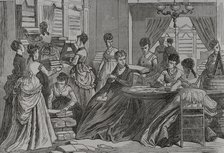 Franco-Prussian War (1870-1871): Stuttgart ladies' committee collecting goods for the war..., 1871.  Creator: Unknown.