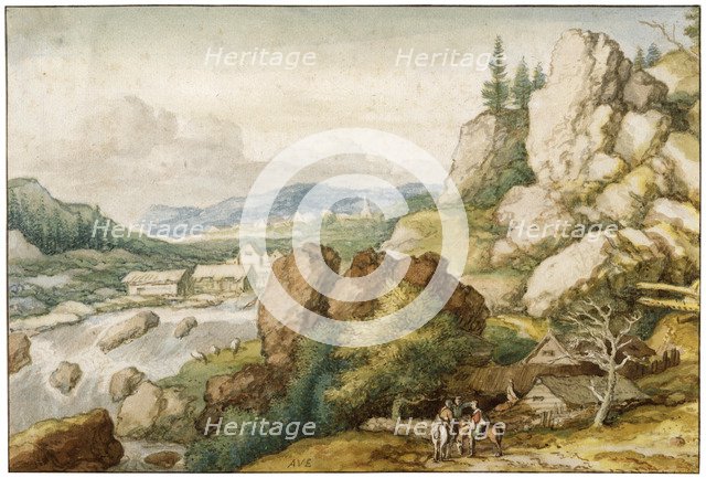 'Landscape with Three Horsemen', 17th century. Artist: Allart van Everdingen