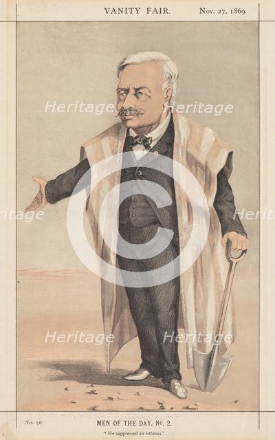 Vanity Fair: Men of the Day, No. 2 "He suppressed an isthmus", 1869. Creator: Anonymous.