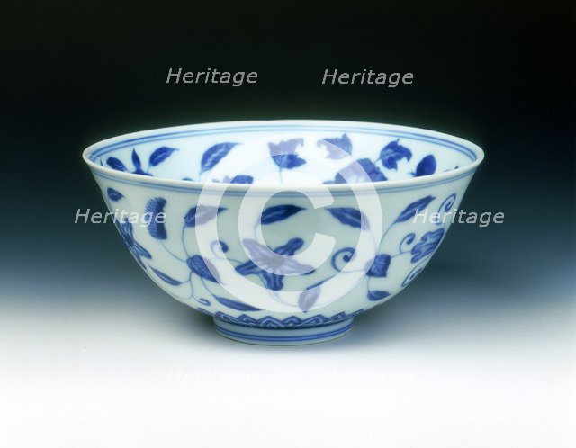 Blue and white palace bowl in Chenghua style, late Kangxi period, Qing dynasty, China, 1700-1722. Artist: Unknown