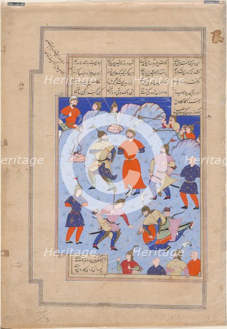 Kay Kaus, King of Persia, captured by the King of Hamavaran (Manuscript illumination from the epic S Artist: Iranian master  