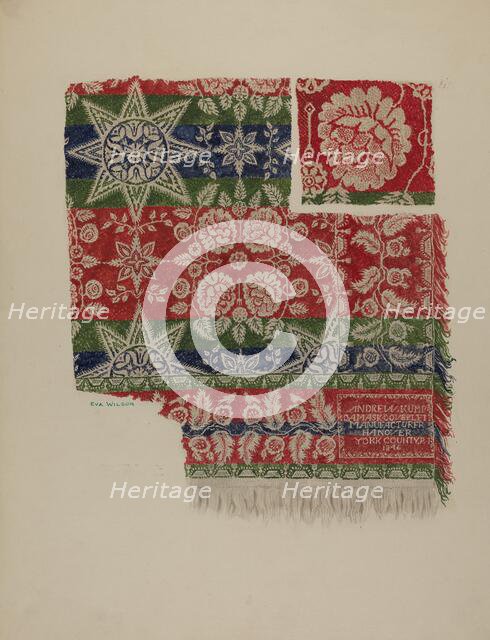 Damask Coverlet, c. 1938. Creator: Eva Wilson.