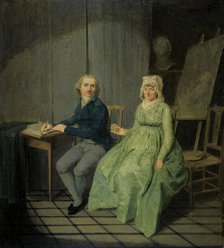 Self-portrait of Wybrand Hendriks (1744-1831), with his wife Agatha Ketel (1736-1802), 1791.  Creator: Wybrand Hendriks.