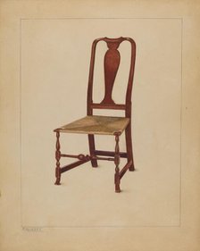 Side Chair (one of a pair), c. 1936. Creator: Francisco Alvarez.