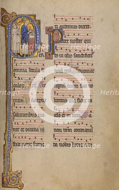 Initial P: A Priest and a Ministrant before an Altar; Missal, begun after 1234-completed before 1262 Creator: Unknown.