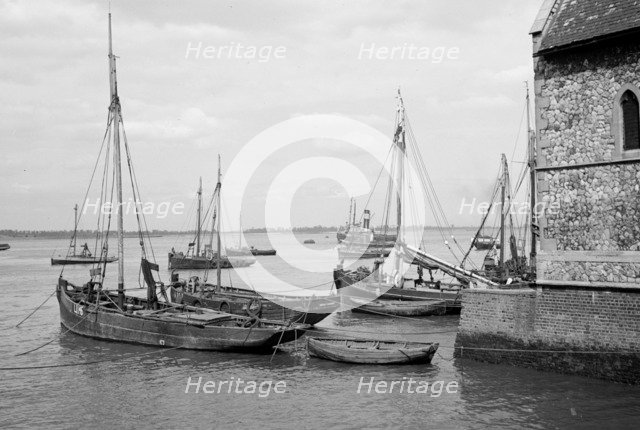 Bawley boats moored at Gravesend, Kent, c1945-c1955. Artist: SW Rawlings