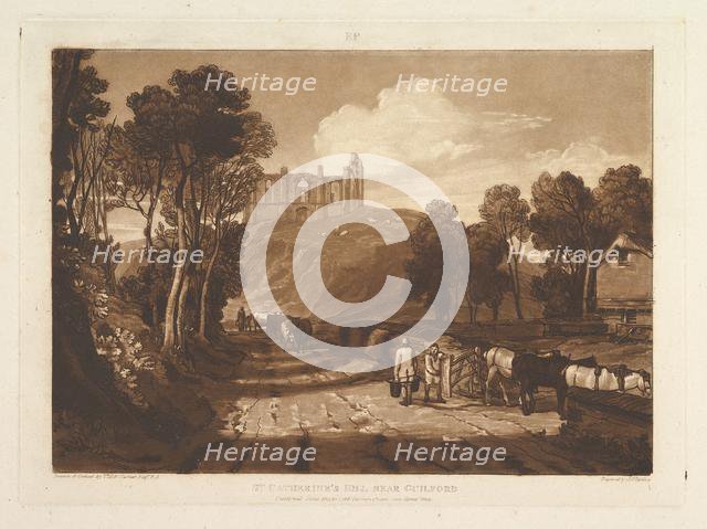 St. Catharine's Hill near Guilford (Liber Studiorum, part VII, plate 33), June 1811. Creator: JMW Turner.