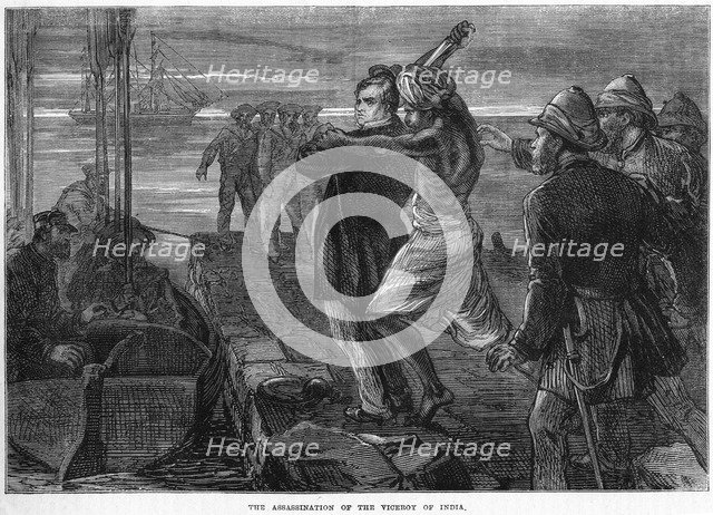 'The Assassination of the Viceroy of India', c19th century. Artist: Unknown