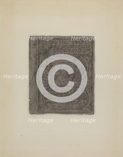 Pa. German Stove Plate, c. 1936. Creator: Elmer G Anderson.