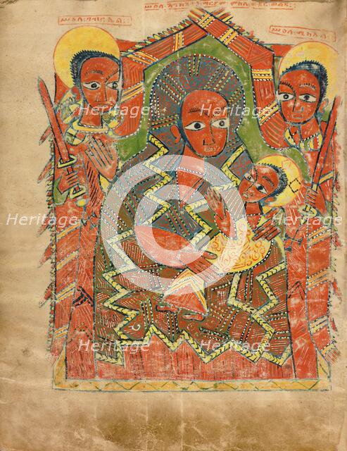 The Virgin and Child with the Archangels Michael and Gabriel; Gospel Book, about 1504-1505. Creator: Unknown.