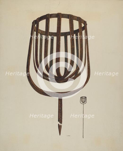 Pine Knot Flare Holder, c. 1939. Creator: Al Curry.