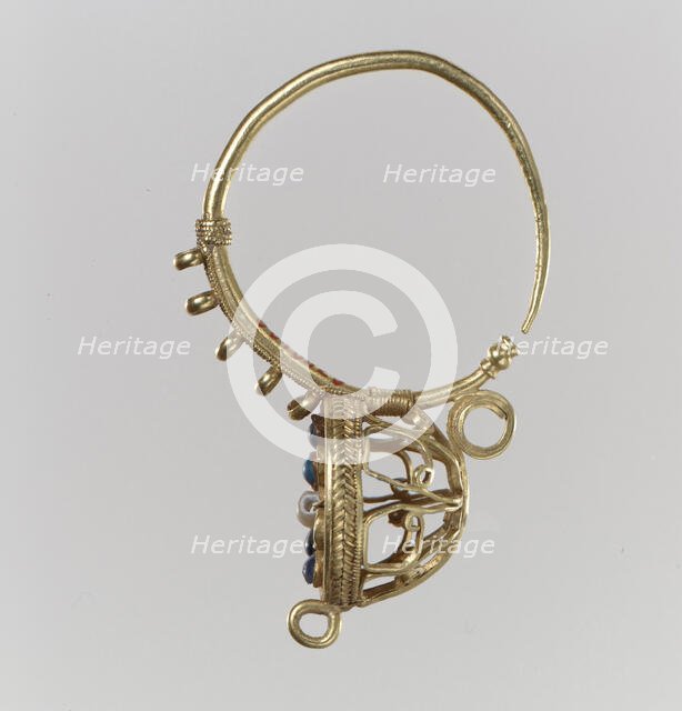 Earring, Langobardic or Byzantine (?), 6th-7th century. Creator: Unknown.